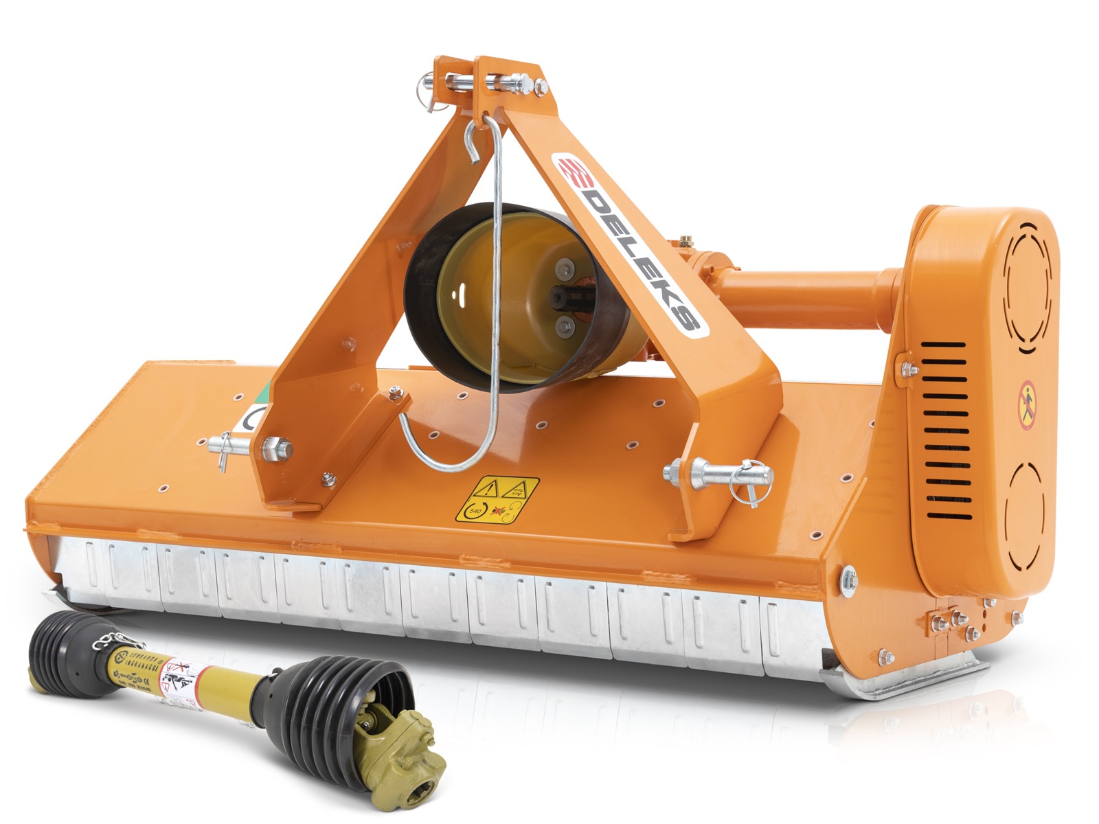 Deleks trummelniiduk LINCE-100: oranž, rihmülekandega, sobib muru niitmiseks. Vasartrummelniiduk väiketraktorile.